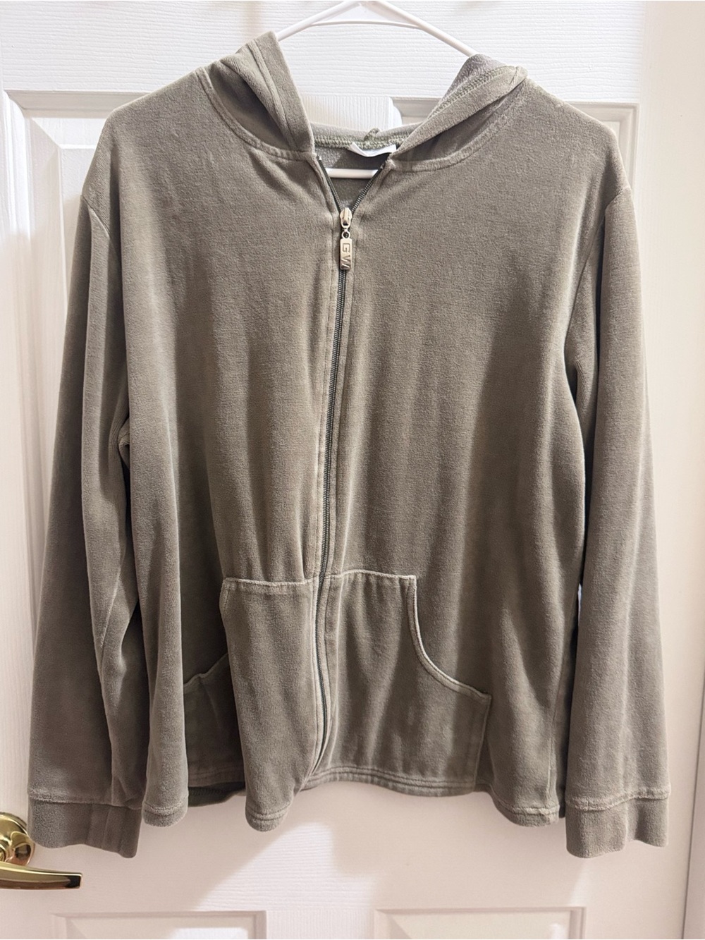 Hooded Zip-Up Sweater Jacket - Olive
